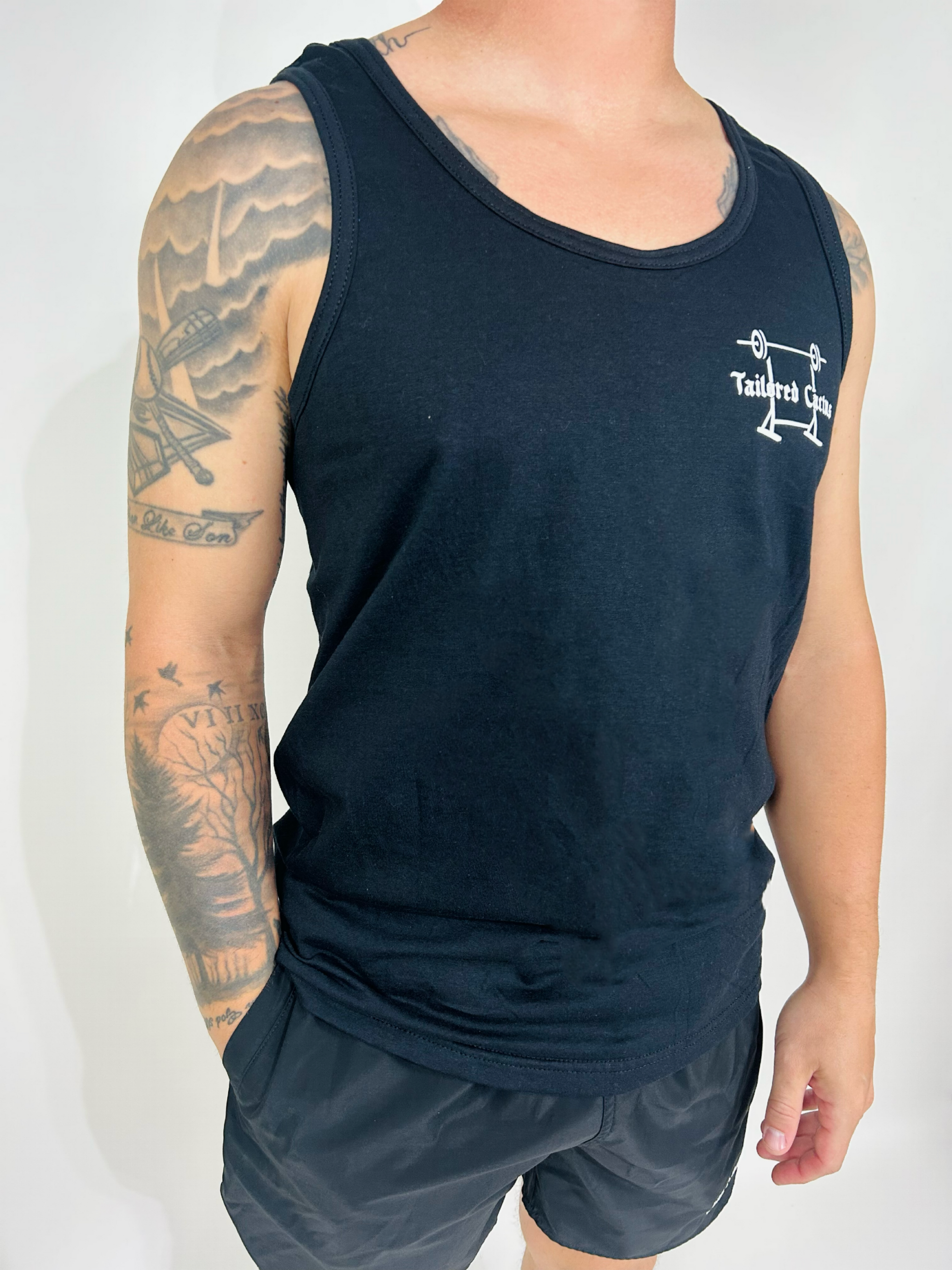 Tailored cactus black workout tank top 