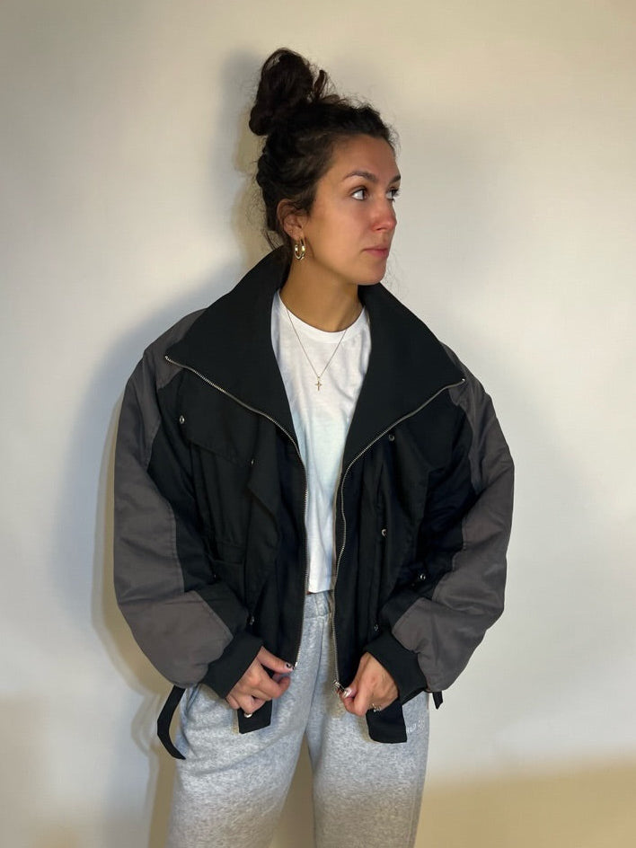 Two tone black and grey tailored cactus jacket