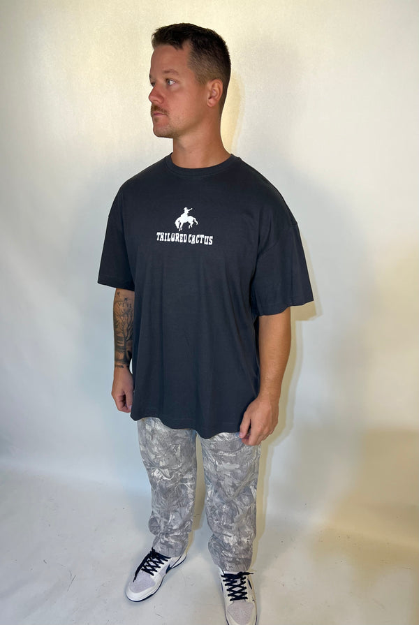 Men’s tailored cactus grey ‘not luck just God’  shirt 