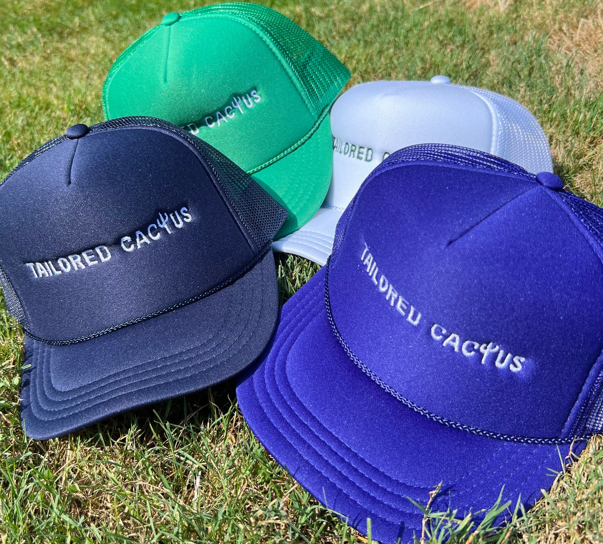 Kids tailored cactus trucker hats in multiple colors 