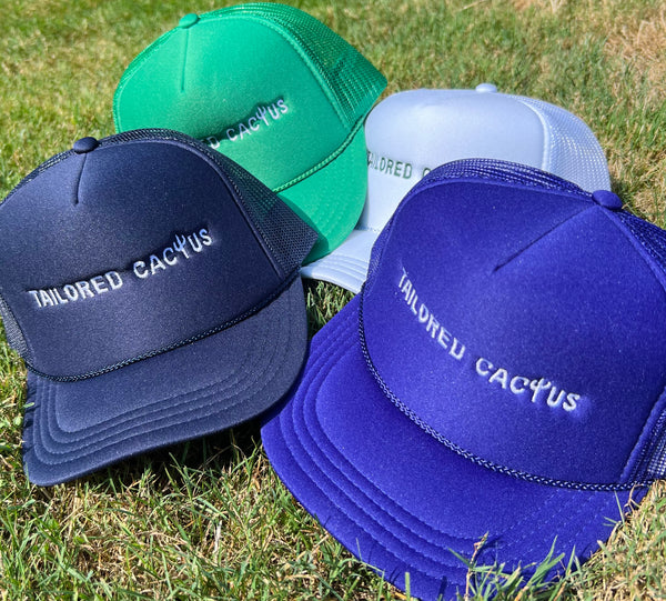 Kids tailored cactus trucker hats in multiple colors 