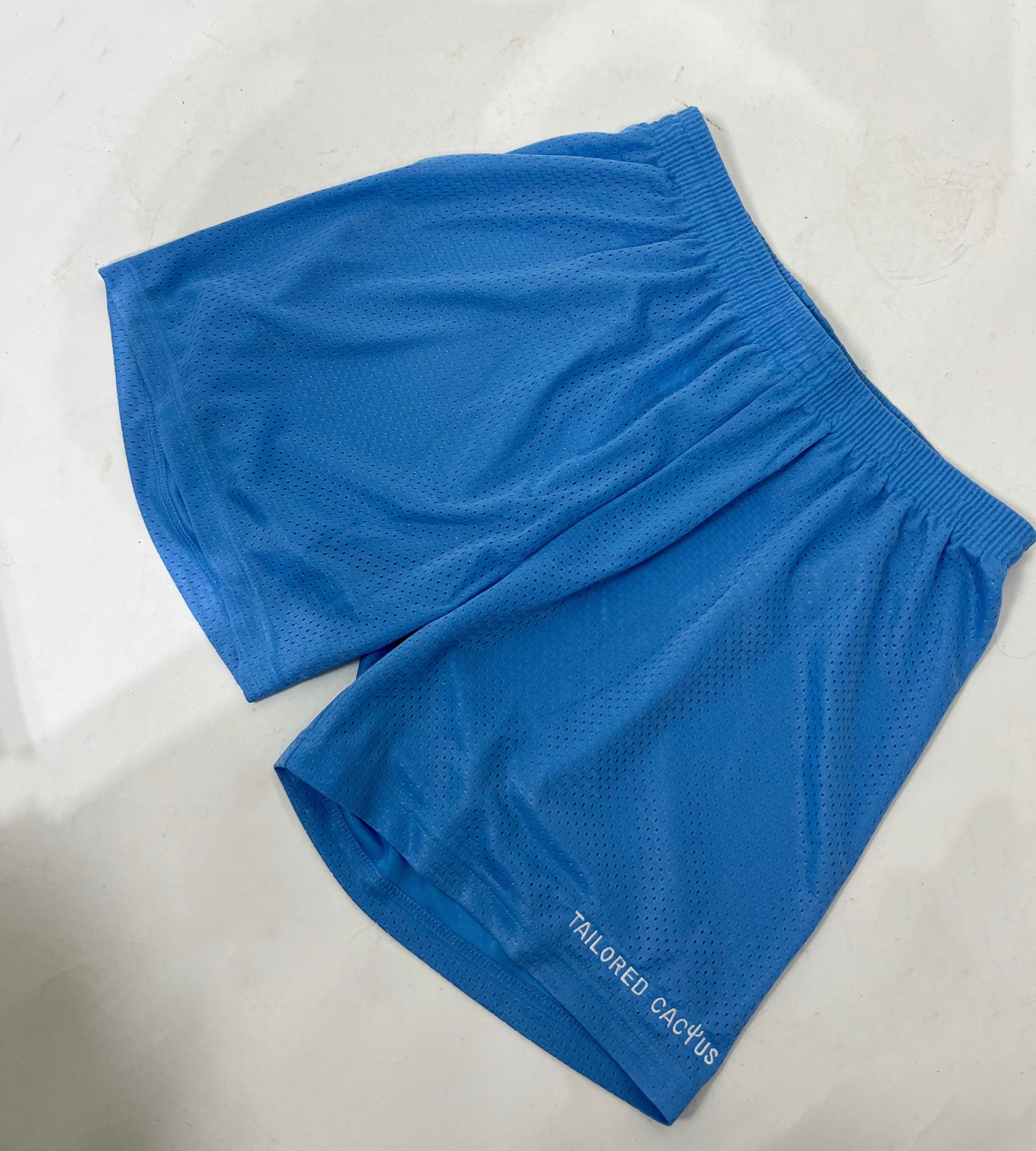 Tailored cactus blue mesh shorts 