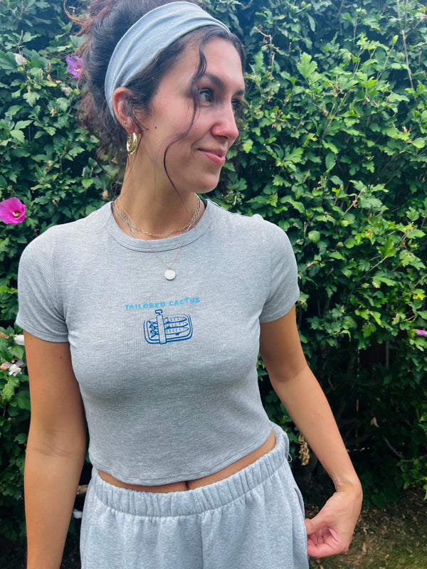 Girl in Grey tailored cactus sardine t shirt