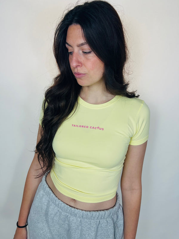 Tailored cactus girl in yellow t shirt