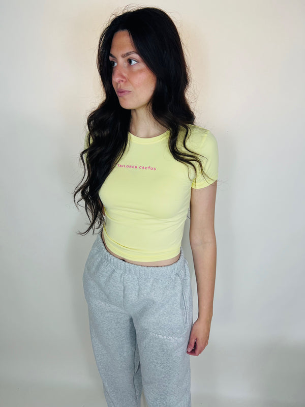 Tailored cactus girl in yellow t shirt