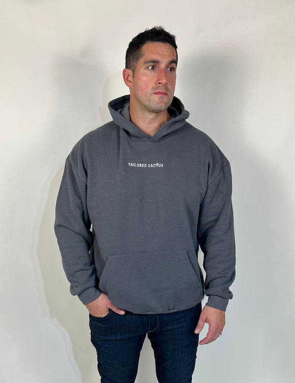 Man in Faith is wild grey tailored cactus hoodie 