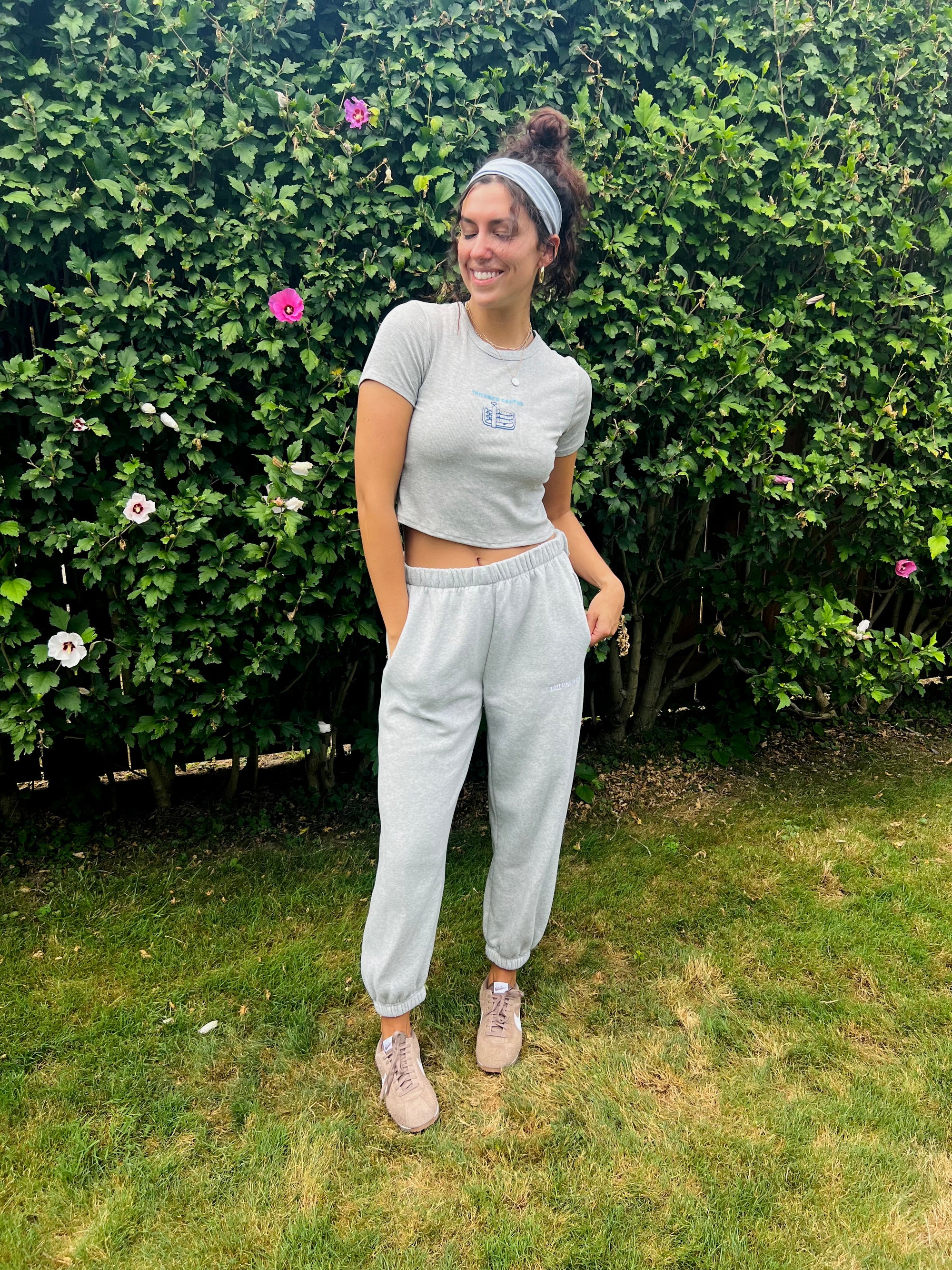 Girl in Grey tailored cactus sardine t shirt