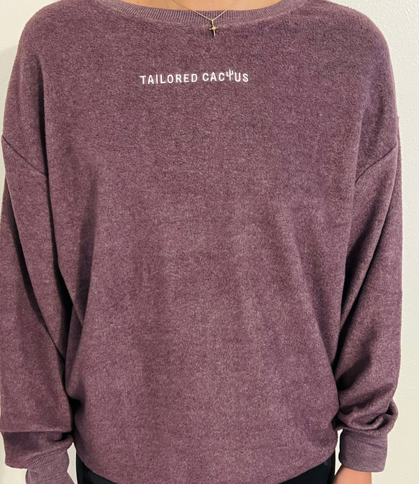 tailored cactus purple crewneck