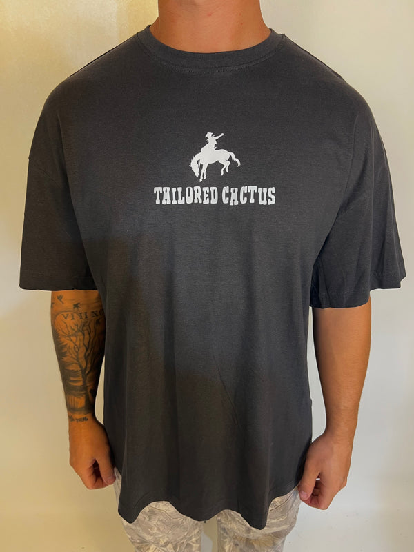 Men’s tailored cactus grey ‘not luck just God’  shirt 