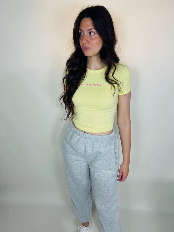 Tailored cactus girl in yellow t shirt