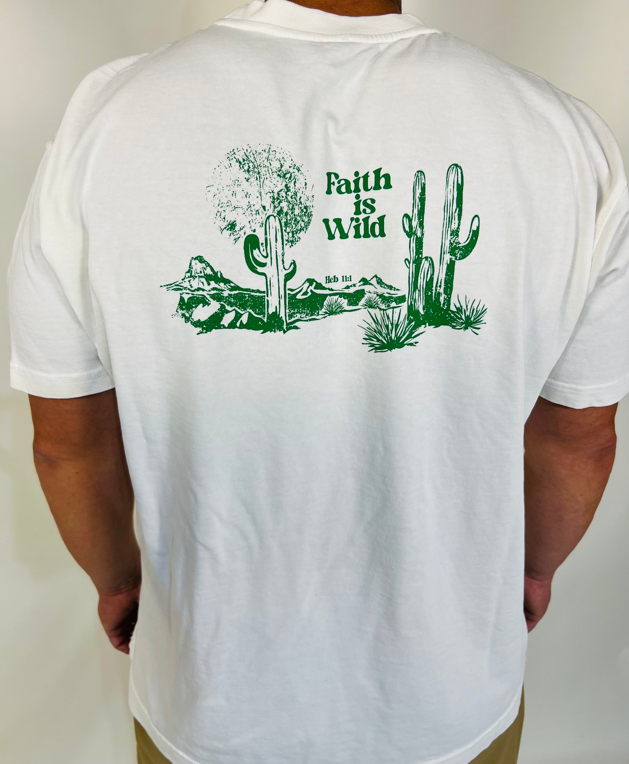 Faith is wild tailored cactus t shirt 