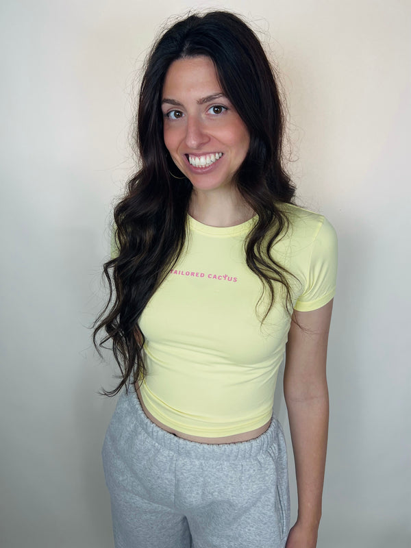 Tailored cactus girl in yellow t shirt 