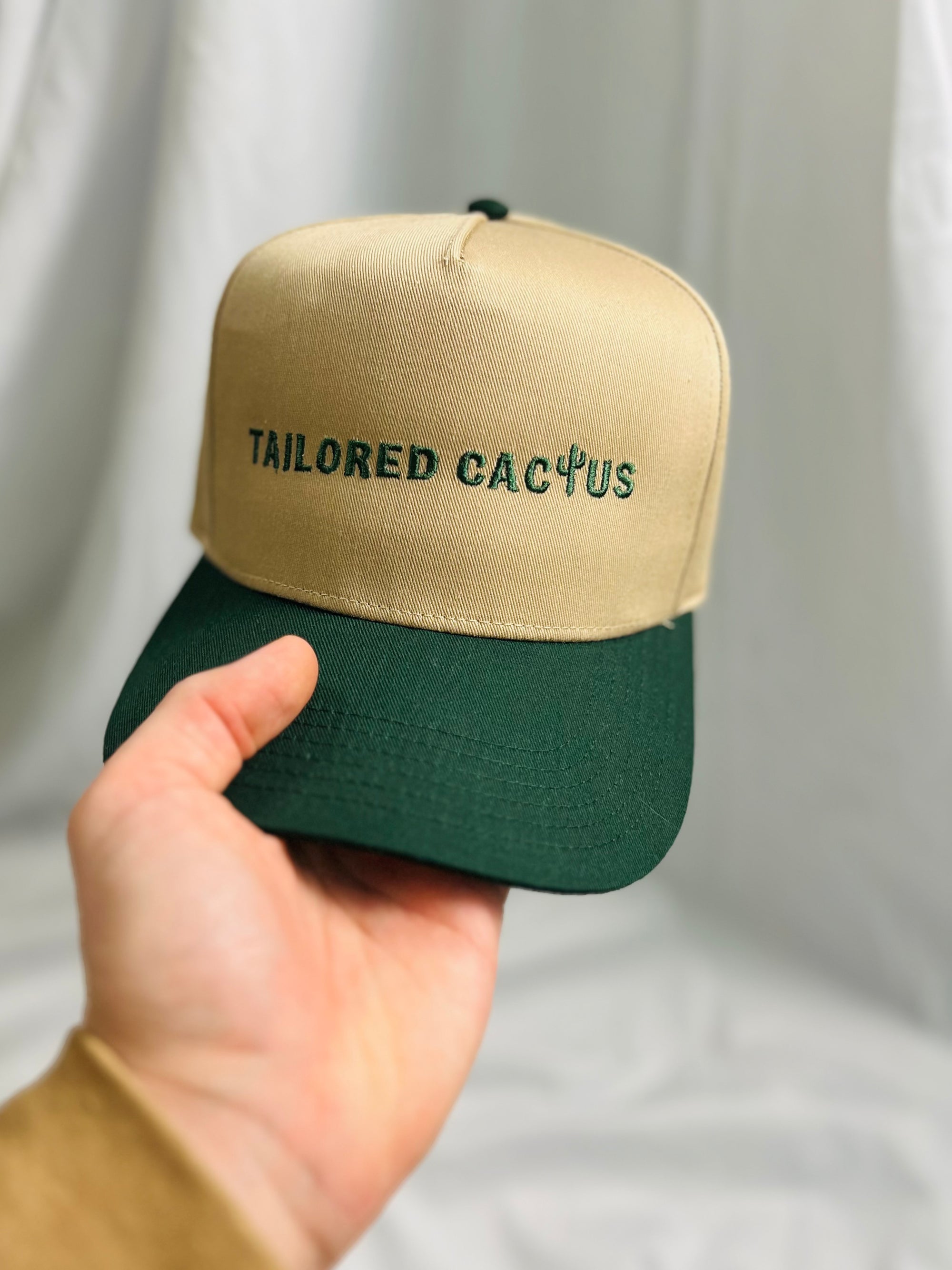 Tailored Cactus tan and green trucker hat